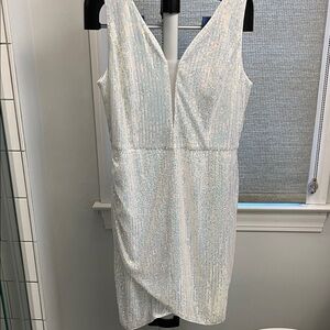 Elegant White Sequin Dress